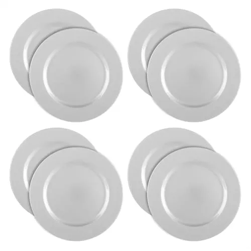 com-four® 8x glänzende Platzteller - wiederverwendbare Unterteller als Tischdekoration - edle Dekoteller für Hochzeit, Familienfeier, Weihnachten - Ø 33 cm Servierplatten