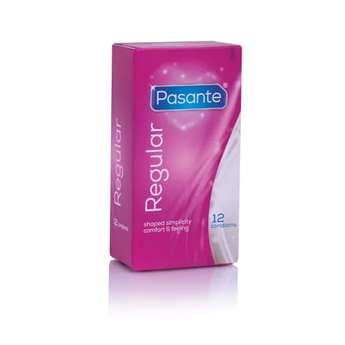 Pasante Regular Condoms, Standardkondome mit Comfort-Form - mehr Freiraum für IHN, 1 x 12 Stück