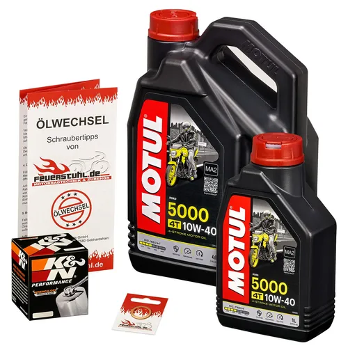 Suzuki VS 1400 Intruder, 87-03, VX51L; Motul 10w40 Öl; K&N Chrom Ölfilter Set