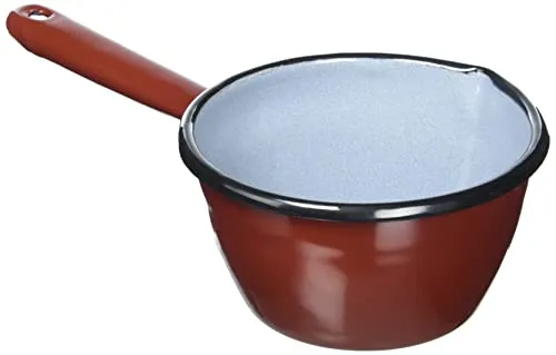 IBILI Stielkasserolle konisch 12 cm aus emailliertem Stahl in braun