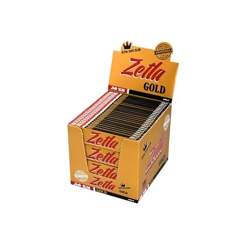 Zetla Rolling Papers Gold King Size Slim (100 Packs)