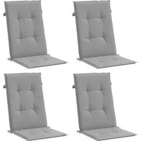 vidaXL Gartenstuhlauflagen für Hochlehner 4 Stk. Grau 120x50x3cm - Auflagen & Polster für Hochlehner-Stühle, wasserabweisend und bequem mit weicher Schaumstofffüllung für optimalen Sitzkomfort.