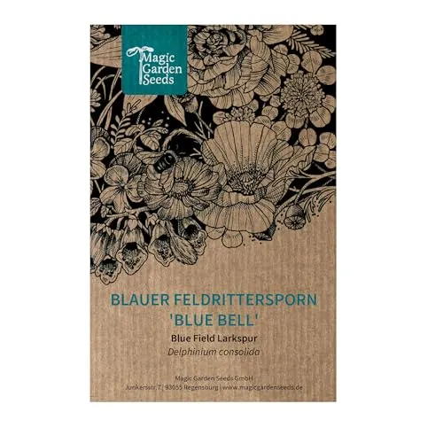 Magic Garden Seeds - Feldrittersporn 'Blue Bell' Samen (Consolida ajacis) - einjährige Sommerblume | leuchtend blau, schnittgeeignet, insektenfreundlich & pflegeleicht | Cool Flower für Beet & Strauß