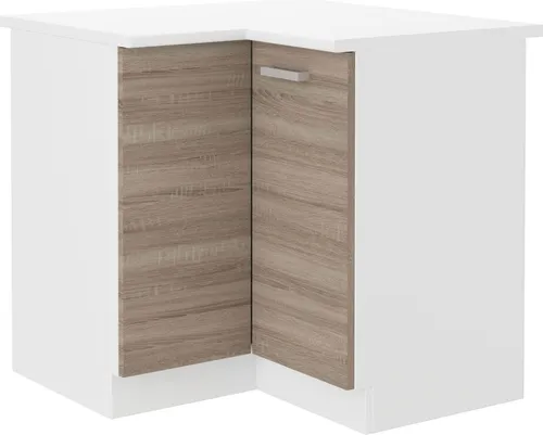 Küchen Eckunterschrank 89x89 cm für „Dave 240 Eiche Sonoma Trüffel“ - Einbauküchen-Komponenten, idealer Eckunterschrank 89x89 cm mit 1 Flügeltür und Einlegboden für optimale Raumnutzung in Ihrer Küche.