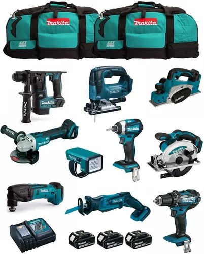 MAKITA Kit MPK1810233A (DDF482 + DTD154 + DHR171 + DGA504 + DTM50 + DSS610 + DJV182 + DJR185 + DKP180 + DML186 + 3x3,0Ah + ...)