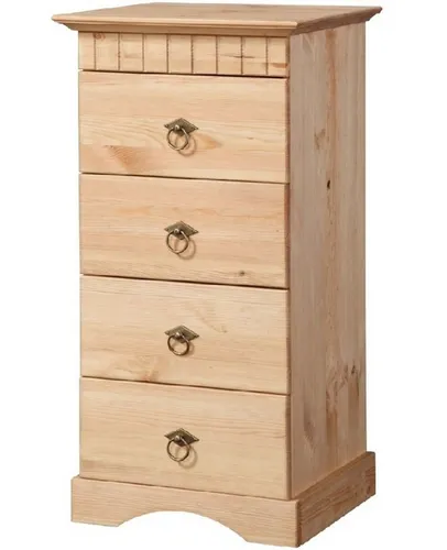 Clever-Moebel Badkommode Rügen, Kiefernholz im Landhausstil - Kommode im Landhausstil mit 4 Vollauszügen aus Kiefernholz, ideal für Badezimmer oder Flur. Selbstmontage mit einfacher Anleitung.