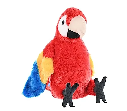 Wild Republic Cuddlekins Plüsch Papagei, Scharlachroter Ara 30 cm - Stofftier: realistisches Kuscheltier aus umweltfreundlicher Füllung, ideal zum Lernen über Tierwelt und Natur, perfekt als Geschenk für Kinder.
