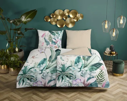 Descanso Wendebettwäsche Verdi, Satin (Bio-Baumwolle), 2-teilig - Bettwäsche aus 100% Bio-Baumwolle in Wendeoptik, sorgt für stilvolle Abwechslung und hohen Schlafkomfort. Ideal für ein gemütliches Schlafzimmer.