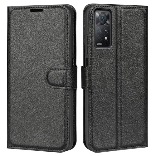 betterfon Handyhülle Kompatibel mit Xiaomi 11 Pro 4G / 5G | Premium Qualität TPU Klapphülle mit Kartenfächern | Magnetverschluss Handyhülle | Schwarz
