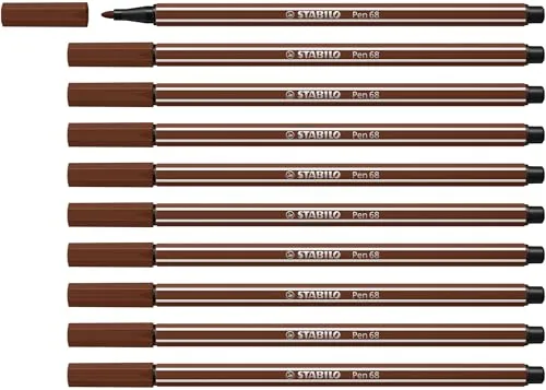 STABILO - Premium-Filzstift - Pen 68-10er Pack - braun