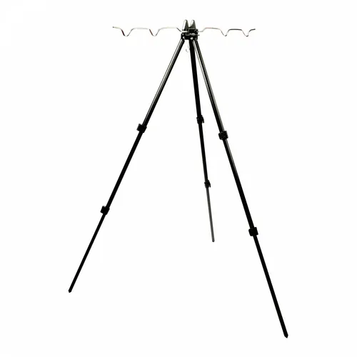 Tripod Teleskop Rutenhalter für 4 Angelruten - Rutenauflagen: Verstellbarer Aluminium Tripod für bis zu 4 Angelruten, ideal für Angler, die Flexibilität und Stabilität schätzen.