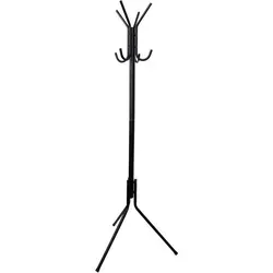 Box and Beyond Garderobenständer auf Metallfüßen 8 Köpfe Schwarz 178 x 62 x 62 c