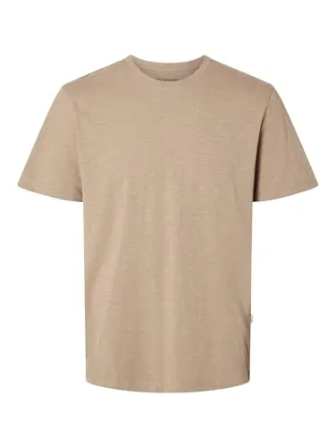 Selected Homme Herren Slhaspen Slub O-Neck Tee Noos T-Shirt, Kelp, M EU - T-Shirt für Herren mit Rundhalsausschnitt und kurzer Ärmeln, besondere Flammengarn-Textur für einen lässigen Look.
