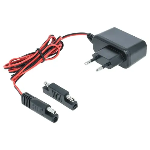 vhbw Ladegerät für Starter Akkus kompatibel mit MTD Rasenmäher, 12 V / 0,1 A, 2m