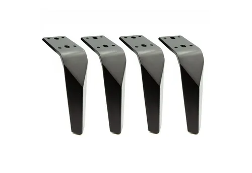 Prima-Online Möbelgriff Möbelfuß Stahl 150 mm Metall Möbelbein schwarz matt (4-St)