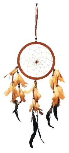 Traumfänger Leder 10cmGesamtgröße ca. 12x35cm von Saraswati GbR