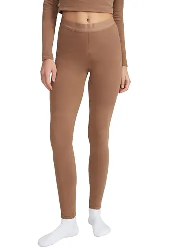 Style & Republic Damen Leggings High Waist Baumwolle – Atmungsaktive Yoga Hose | Ultra-weiche Sporthose für Pilates, Fitness & Freizeit, Elastischer Bund, komfortable Passform,Holz,S