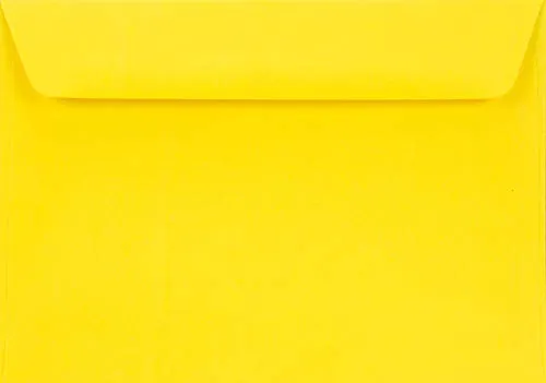Netuno 25 Gelb Briefhüllen Gelb DIN C6 114x162 mm 90g Burano Giallo Zolfo festliche Briefumschläge Gelb C6 Post-Karten Umschläge Geschenk farbig Einladungs-Umschläge Gelb