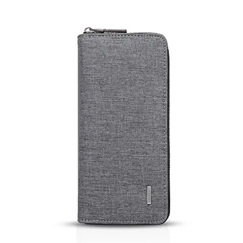 FANDARE Kurze Geldbörse für Herren und Damen, Kreditkartenhalter, Scheckheft, Taschen, Geldbörse, Geldscheine, für Karten, Reisegeschäfte, Polyester, grau, L, geldbörse