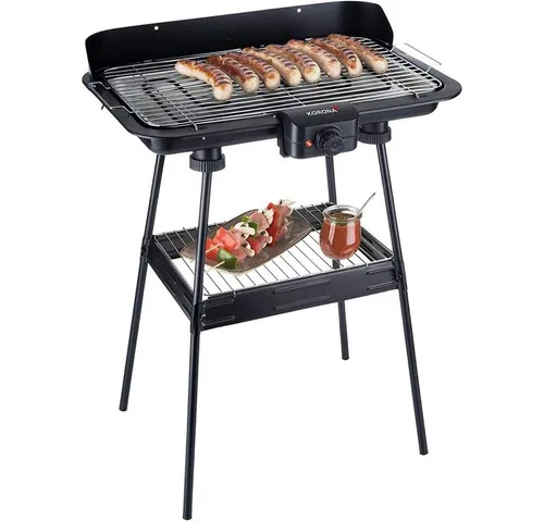 KORONA 46221 Elektrischer Standgrill 2in1 XXL-Grillrost - Grills für gesellige Runden, extra große Grillfläche von 51 x 30 cm für gleichzeitiges Grillen von mehr Speisen, ideal für Gartenpartys oder Familienfeiern.