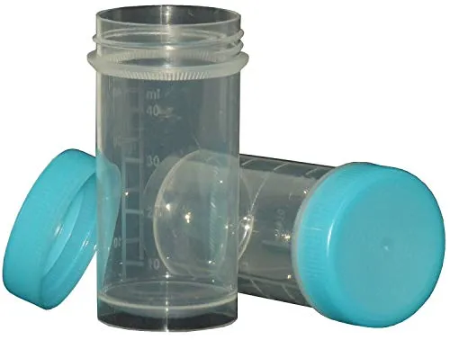 Schraubdosen 50ml Runddose - Praktische Labordose in Blau - Vorratsdosen: 50ml Labordose mit Schraubdeckel in Blau, ideal für die sichere Aufbewahrung von Laborproben und kleinen Materialien.