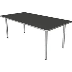 Prime Schreibtisch Anthrazit 200 x 80 cm - Kinderschreibtisch mit stilvollem Design, melaminharzbeschichtete Tischplatte und gerundeten Ecken für mehr Sicherheit. Ideal für harmonische Arbeitsatmosphäre.