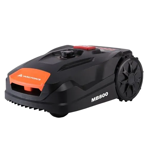 Yard Force Rasenmähroboter MB800 - App-gesteuert für bis zu 800 m² Rasenfläche - Mähroboter für Rasenflächen bis 800 m², bürstenloser Motor, leistungsstarker Lithium-Ionen-Akku und einfache App-Bedienung für müheloses Rasenmähen.