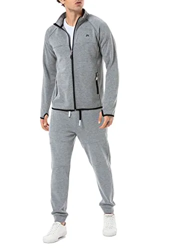 Redbridge Trainingsanzug Zweiteiliger Sportanzug mit Reißverschlussjacke und Jogginghose für Fitness und Freizeit Grau XL