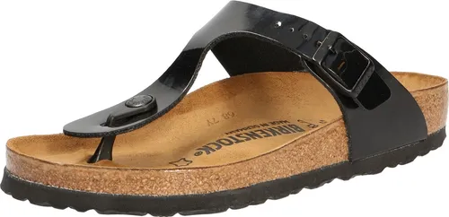 Birkenstock Gizeh Sandalen Größe 42 in Black Patent - Moderne Sandalen für Damen, mit ergonomischer Fußbett-Technologie für optimalen Tragekomfort und Unterstützung.