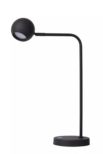 Licht-Erlebnisse Nachttischlampe ZIMI, LED fest integriert, Warmweiß, LED Metall Dimmer 2700 K warmweiß 45-240 lm 49,6 cm Schwarz