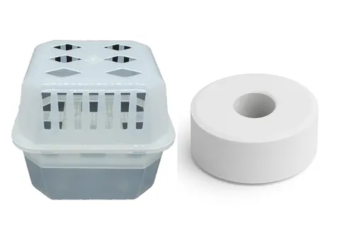 1x reilo Mini Box 0,5l mit 2x 450g Raum-/ Luftentfeuchter TAB mit Loch