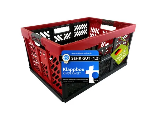 KiNDERWELT Klappbox Premium Faltbox 45 L bis 50 kg Soft-Touch Griffen, aus hochwertigem Kunststoff