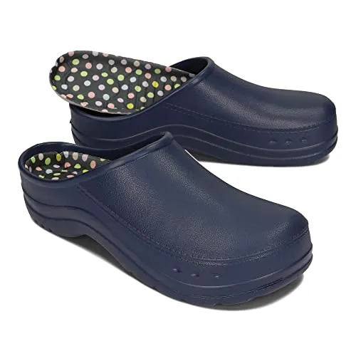 BeComfy Damen Herren Eva Clogs – Bequeme Ultraleichte Gartenschuhe (Marineblau, 39)