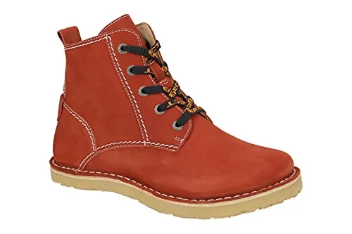 Eject Schnürboots Damen 31373836333533 Rot 38 EU - Wanderschuhe aus hochwertigem Nubukleder, mit herausnehmbarem Fußbett und robusten Gummisohlen für optimalen Komfort und Vielseitigkeit.