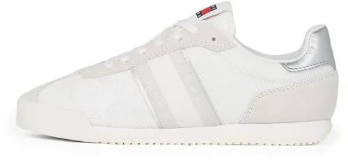 Tommy Jeans Damen Runner Sneaker Profile Low Top, Weiß (Ecru) - Stilvoll und Bequem - Damen-Sneaker mit hochwertigem Material und optimaler Passform, ideal für jeden Anlass und den ganzen Tag angenehmes Tragegefühl.