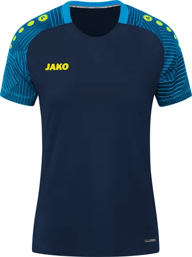JAKO Damen T-Shirt Performance, Marine/Jako-Blau, 34 - T-Shirt aus 100% recyceltem Polyester, atmungsaktiv und schnell trocknend, ideal für Sport und Freizeit.