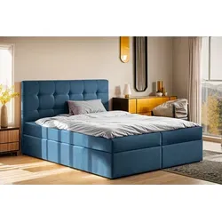 Kaiser Möbel Boxspringbett LUDANO 120x200 cm Blau H3 in blau von Kaiser