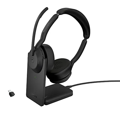 Jabra Evolve2 55 - Schnurloses Stereo-Headset mit ANC, bis zu 18 Stunden Akkulaufzeit und Microsoft Teams-zertifiziert für ultimativen Komfort