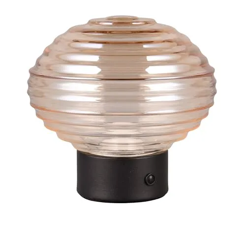 Akku LED Tischleuchte sw.amber REALITY R57771113 - Moderne Akku Tischleuchte in stilvollem Schwarz-Ambra, ideal für stimmungsvolle Beleuchtung überall im Haus. Perfekt für gemütliche Abende.