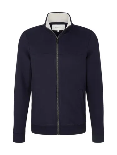 TOM TAILOR Herren Sweatjacke mit Stehkragen - Kapuzenpullover für Herren, aus weichem Sweat-Stoff, ideal für komfortable Freizeitlooks und mit praktischen seitlichen Taschen.