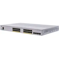 Cisco CBS350-24P-4G-EU Netzwerk-Switch - L3 verwalteter Switch mit 24 PoE+ Ports und 4 Gigabit SFP, ideal für energieeffiziente Netzwerke in Unternehmen.