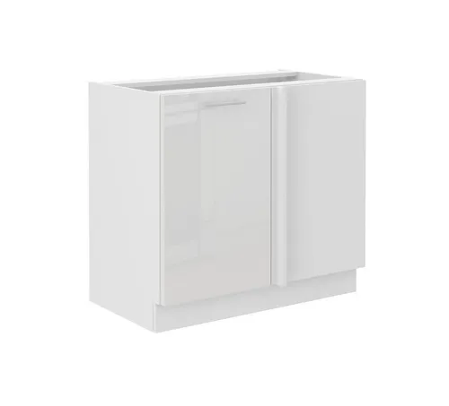 Lara Eckunterschrank 105 cm Weiß Hochglanz - Eckunterschrank für Einbauküchen, ideal für platzsparende Küchenlösungen mit glänzender Front und einem Einlegboden.