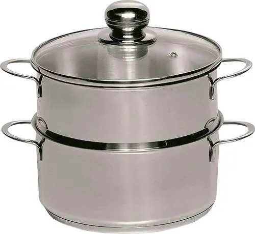 Krüger Dampfgartopf aus Edelstahl, 1,5 l - Dampfgartöpfe, perfekt für gesundes Kochen mit Induktions-Kochfeldern, spülmaschinengeeignet und mit Dampfaustrittsöffnung für optimale Garergebnisse.