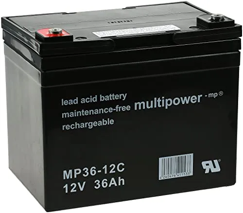 Powery Bleiakku multipower MP36-12C 12V 36000 mAh - Kamera-Akkus, zyklenfest und ideal für zuverlässige Energieversorgung bei längeren Einsätzen.