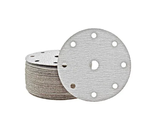 MioTools Schleifscheibe Ø 150 mm 9-Loch Klett-Schleifscheiben für Exzenterschleifer, Normalkorund, 50 Stk., K80