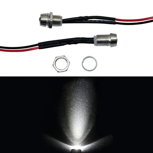 10x Superhelle Signal Schraub LEDs Kalt Weiß 6000K 12V 20cm Kabel 10000…15000mcd