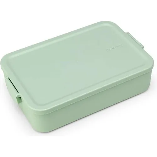 Brabantia - Make & Take Brotdose Bento - Groß - Herausnehmbare Fächer - Deckel mit Klickverschluss - Gefriergeeignet - Spülmaschinen- & Mikrowellenfest - Jade Green - 25,5 x 16,7 x 6,2 cm