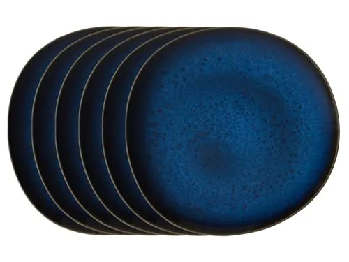 Villeroy & Boch Frühstücksteller Lave Bleu - Einzigartiges Design - Frühstücksteller aus der Steingut-Kollektion Lave, spülmaschinen- und mikrowellensicher. Jedes Stück ist ein Unikat mit intensiven Farben und skandinavischem Flair, ideal für ein stilvolles Frühstück.