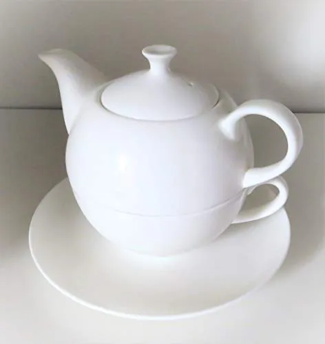 Tea-for-One Set Melly - Teekocher aus feinem Bone China in elegantem Weiß, mit 0,45l Kannenvolumen und spülmaschinenfest – perfekt für entspannte Teestunden.