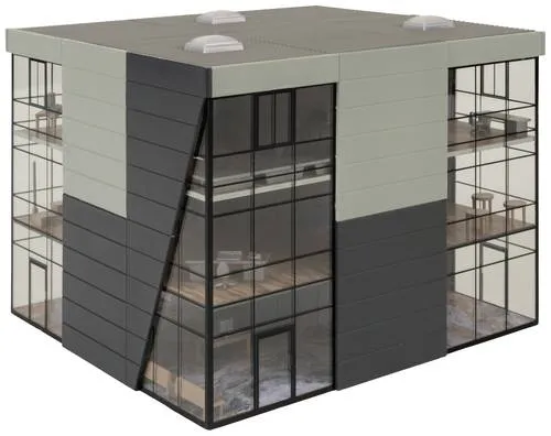 Faller 130156 H0 Bürogebäude - Gebäude-Modellbausätze mit großflächig verglastem Design, ideal für moderne Industriegebiete und zur detailgetreuen Inszenierung des Büroalltags in 1:87.